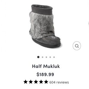 Manitobah Mukluks “Half Mukluk”.     Charcoal,  Size 11